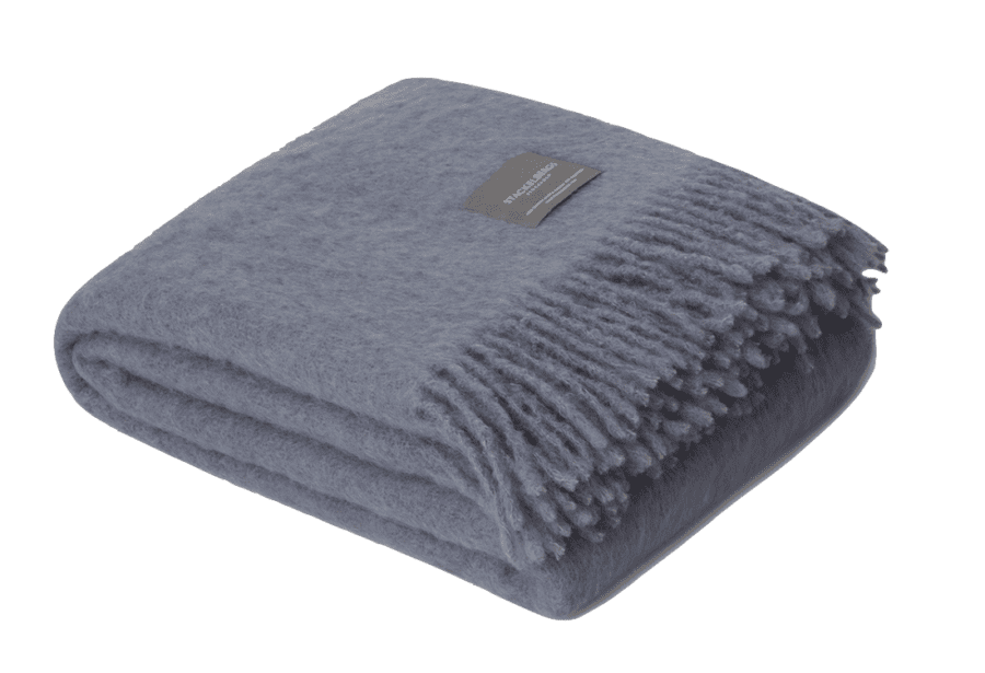 STACKELBERGS - PLAID EN MOHAIR BLEU OCEAN